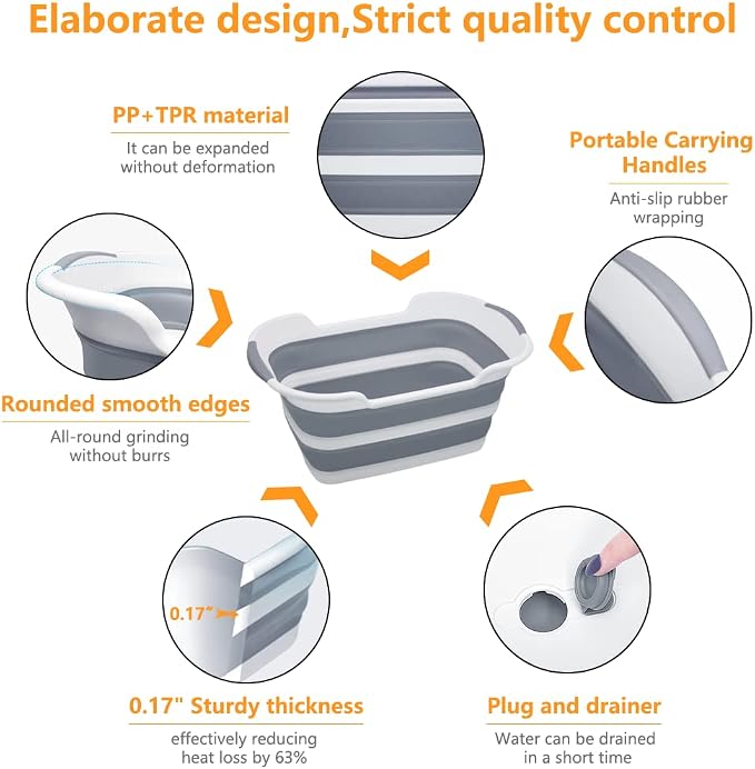 Collapsible Pet Bathtub, 7.1 Gal - Image 3