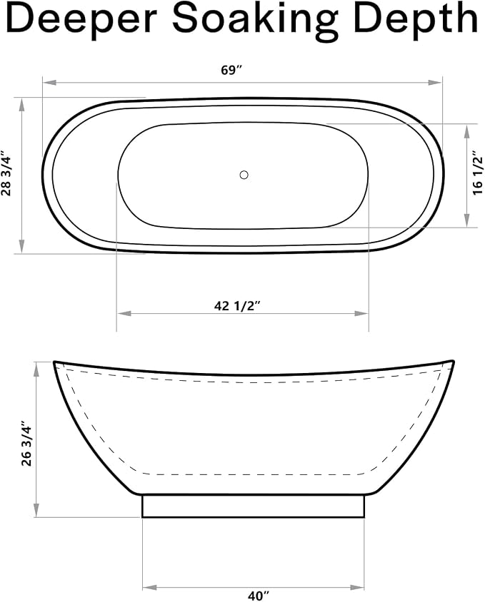 Empava 69 Inch Freestanding Bathtub - Image 6