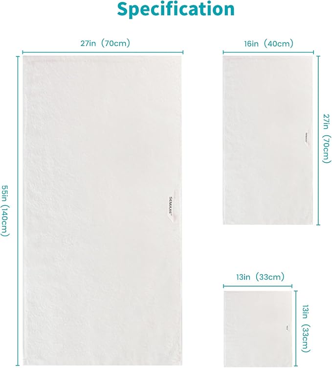 SEMAXE 12-Piece Family Bathroom Towel Set - Image 3