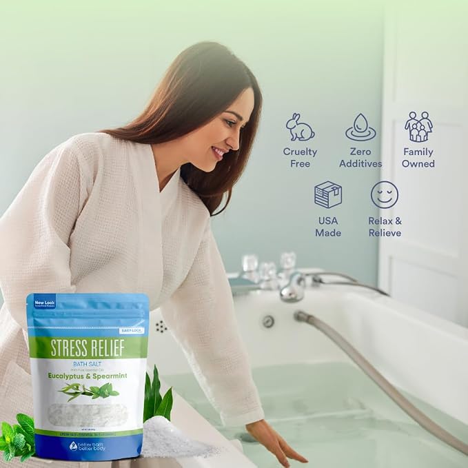 Stress Relief Bath Salt 32 Ounces USP Grade Epsom Salt - Image 3