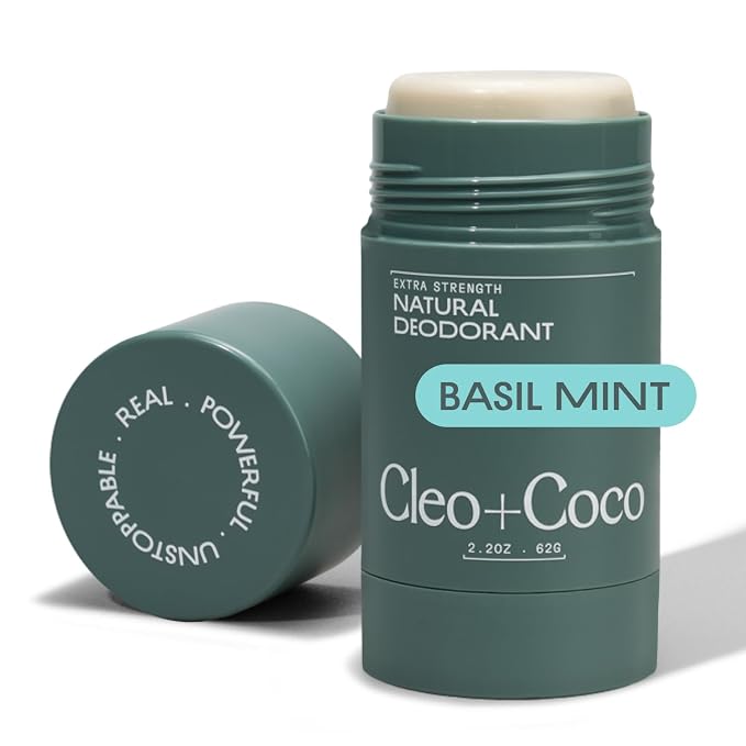 Cleo+Coco Extra Strength Deodorant Balm, Basil Mint, Natural Aluminum Free by CleoCoco