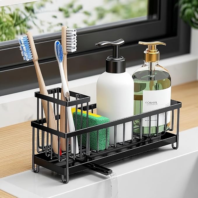 Matani Black Toothbrush Holder for Bathroom Sink, Countertop Organizer - Image 3