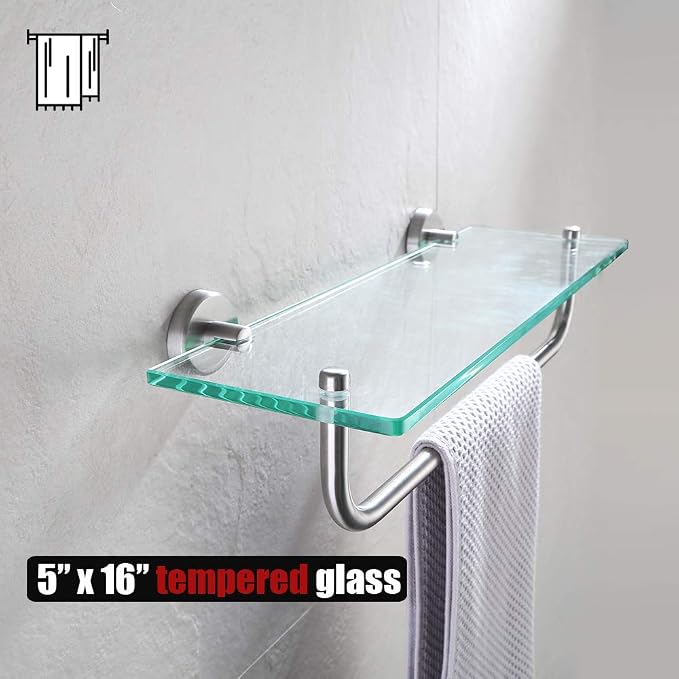 JQK Bathroom Glass Shelf, Shelf - Image 5