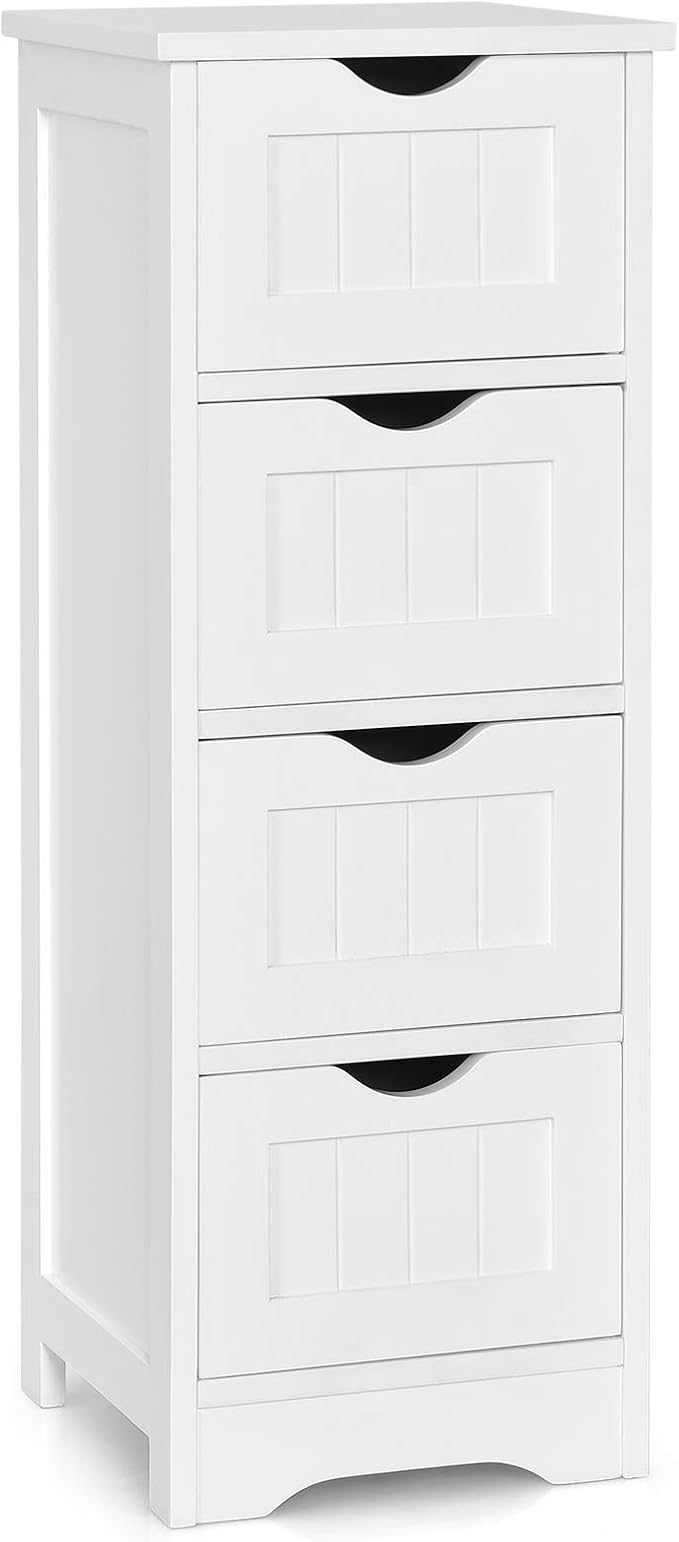 Tangkula Floor Cabinet Wooden Storage Cabinet Home Office Living Room Bathroom by TANGKULA