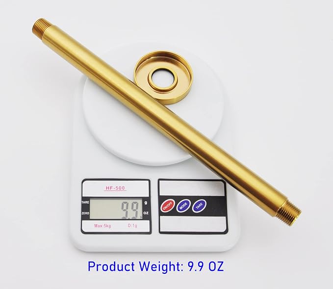 Aquaiaw Shower Arm and Anti-Scratch O-Ring Flange, Solid Brass, Both Soldered - Image 5