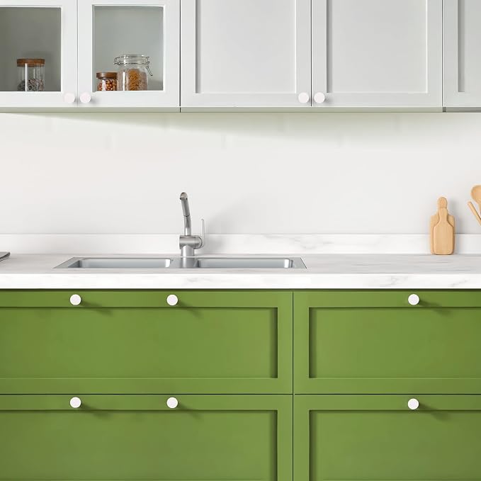 Ravinte 15 Pack Cabinet Knobs White Kitchen Cabinet Knobs Round Dresser Drawer - Image 6