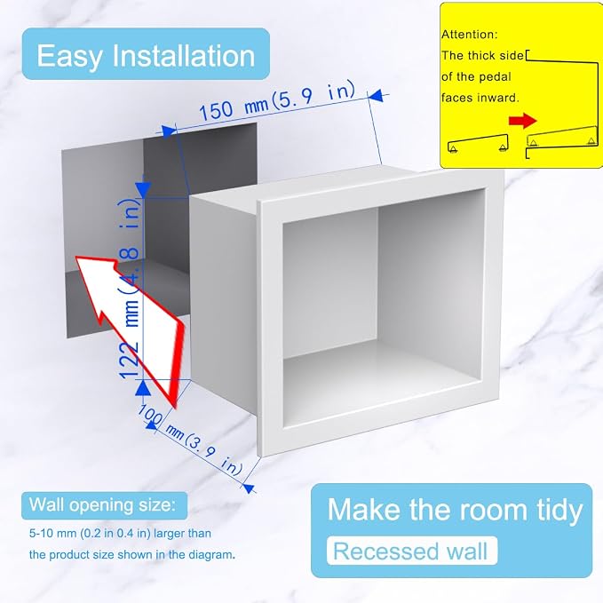 Recessed Wall Soap Holder，Foot Rest - Image 6