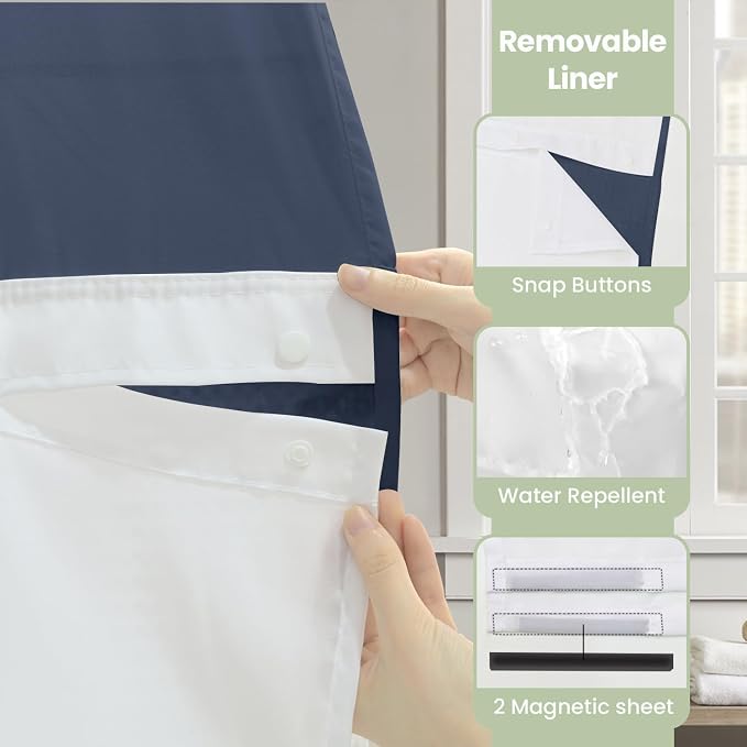 Inhousolu No Hook Shower Curtain - Image 5