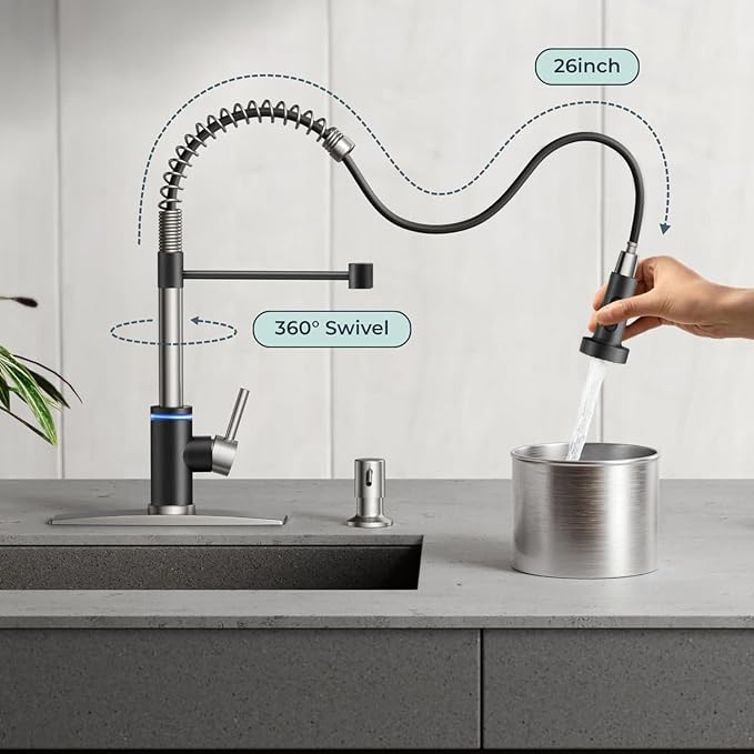 Smart Kitchen Faucet, 3 Modes Pull Down Sprayer, Touch On Sensor Activated - Image 7