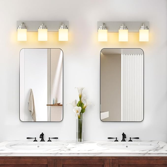 IZORRO Bathroom Vanity Light Fixture, 3-Light 22 Inch Brushed Nickel Bathroom - Image 5