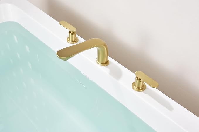 SITGES Classic Bathtub Faucet, 2-Handle Brushed Nickel Tub Filler, 3-Hole - Image 4
