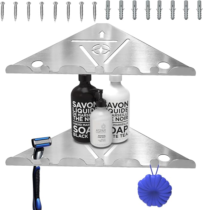 2 Pack Corner Shower Shelf, Heavy Duty Shower Caddy Organizer by Unknown