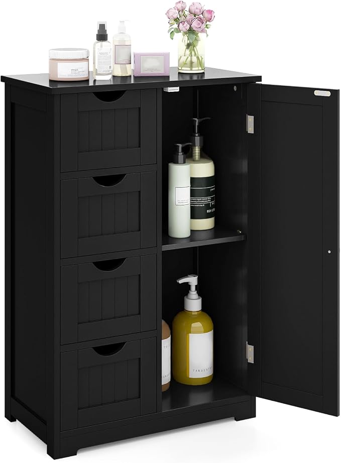 Tangkula Bathroom Floor Cabinet, Freestanding Storage Cabinet by TANGKULA