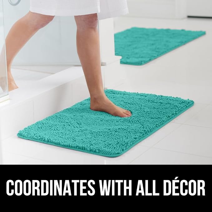 GORILLA GRIP Bath Rug Mat 60x24, Thick Soft Absorbent Chenille, Quick Dry - Image 9