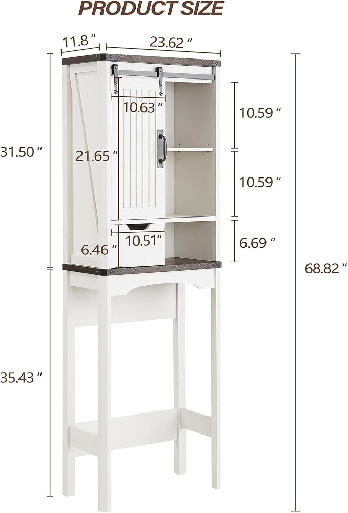 Over The Toilet Storage Cabinet, Farmhouse Storage Cabinet - Image 2