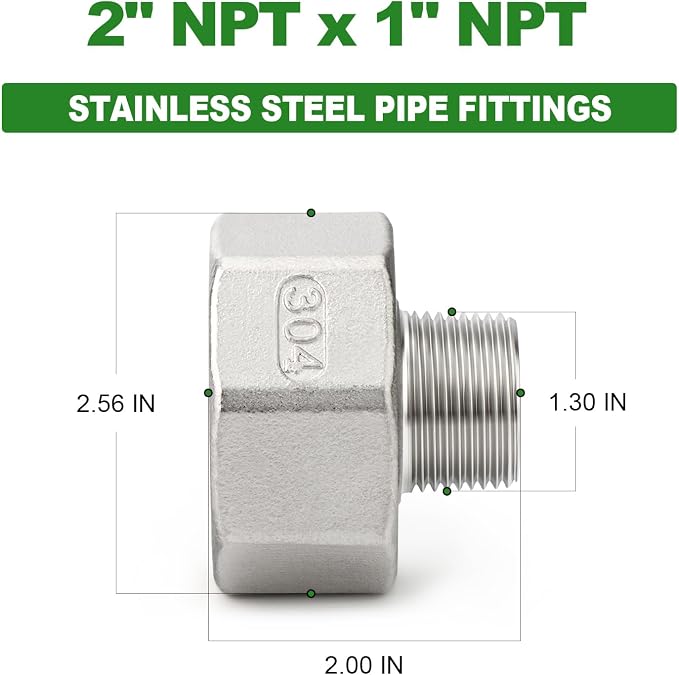 TAISHER 1PCS 304 Stainless Steel Pipe Fitting - Image 2