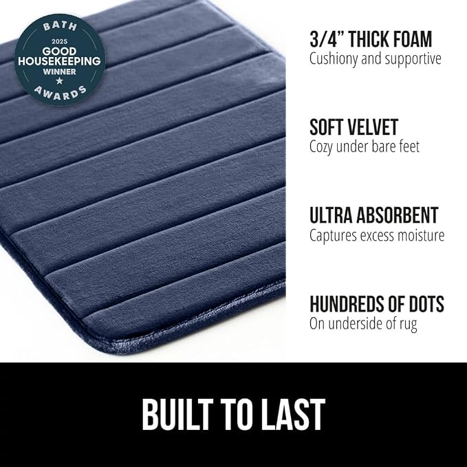 GORILLA GRIP Memory Foam Bath Mat, Soft Absorbent US Designed Bathroom Rug - Image 3