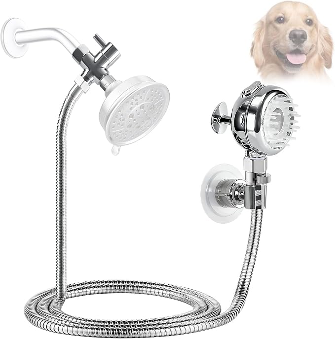Pet Shower Set with 8.2ft Hose & Flow Control Valve by Sneatup