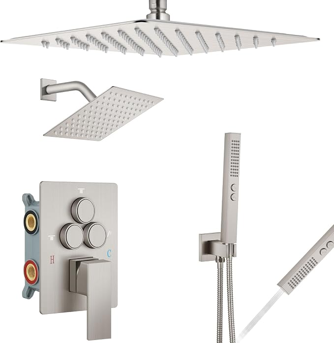 Aolemi Shower Faucet Set Ceiling Mount Shower System Rough-in Valve and Shower by Aolemi