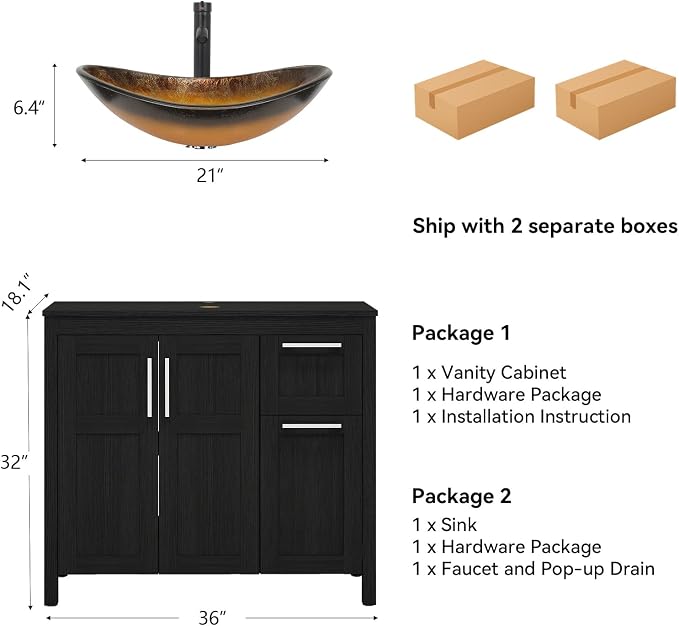 YOURLITE 36" Bathroom Vanity - Image 3