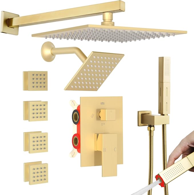 Enga Shower Faucet Set, Dual Shower Head System by Enga
