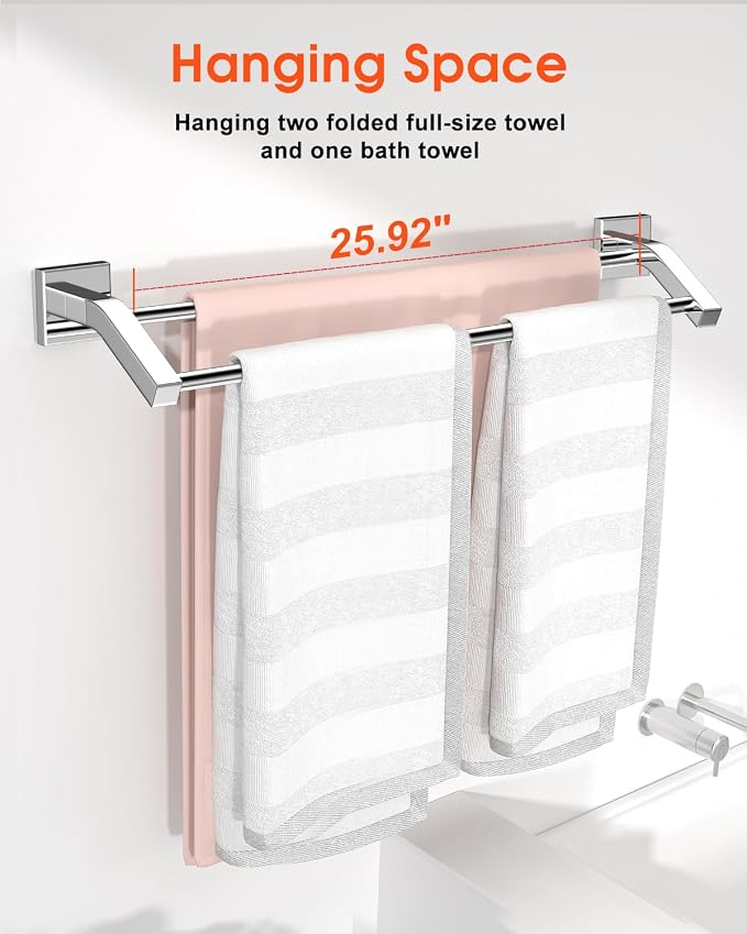 Alise Double Bath Towel Bars Towel Racks - Image 4