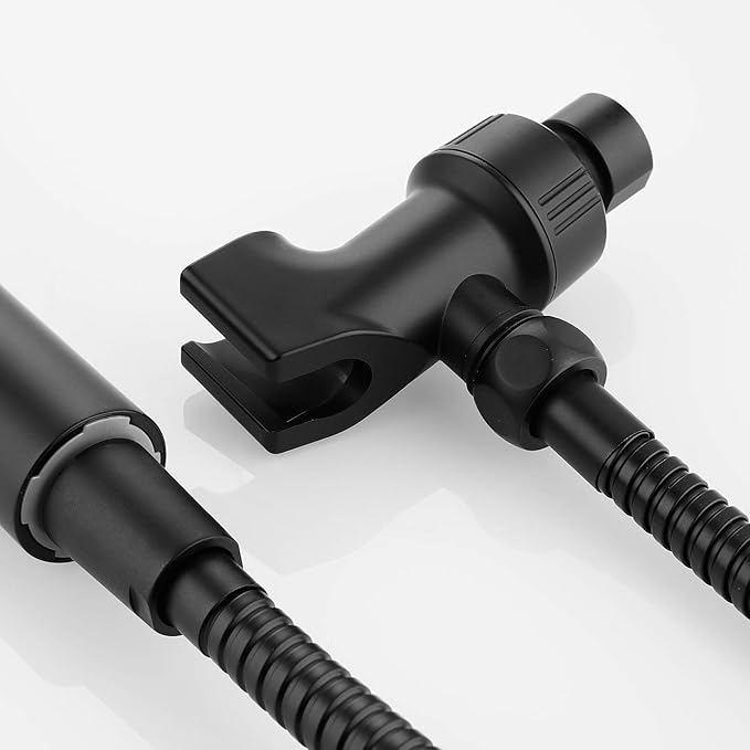 Universal Black Shower Head Holder, Adjustable Arm Mount Bracket - Image 2