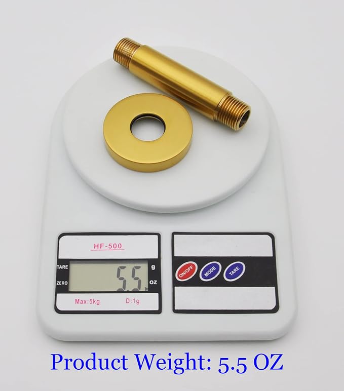 Aquaiaw Shower Arm and O-Ring Flange, 3 inch, Solid Brass, Both Soldered 1/2 - Image 5