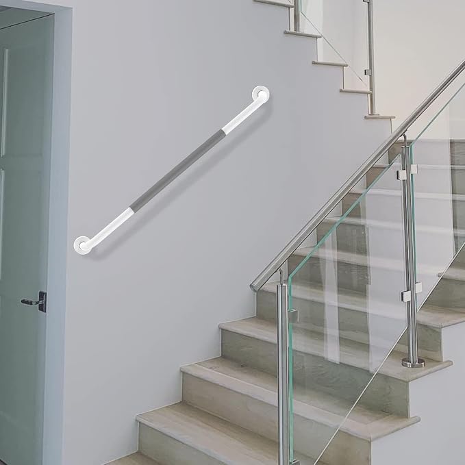 32 Inch Anti Slip Shower Grab Bar, Munzong White Stainless Steel Bathroom Grab - Image 7
