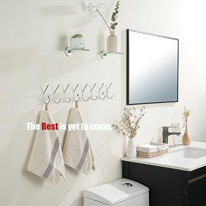 JQK Small Floating Glass Shelves Brushed, 4 Inch Display Ledges - Image 4
