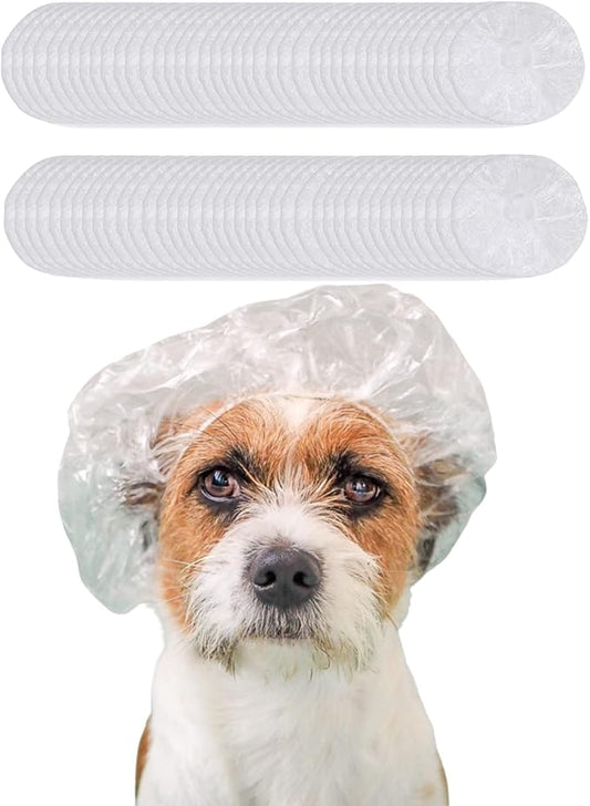 100 Pcs Dog Shower Cap Dog Ear Covers by WCDJOMOP