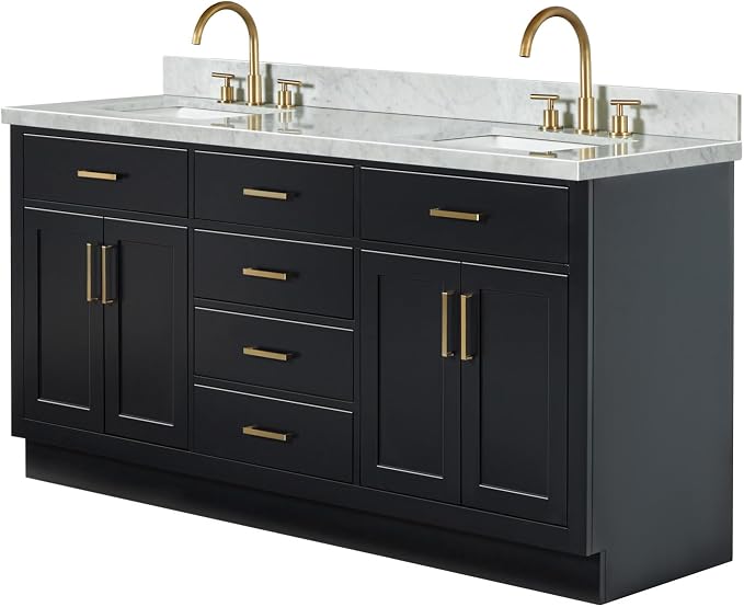 ARIEL Hepburn 73 in. Double Rectangle Sink Vanity - Image 4