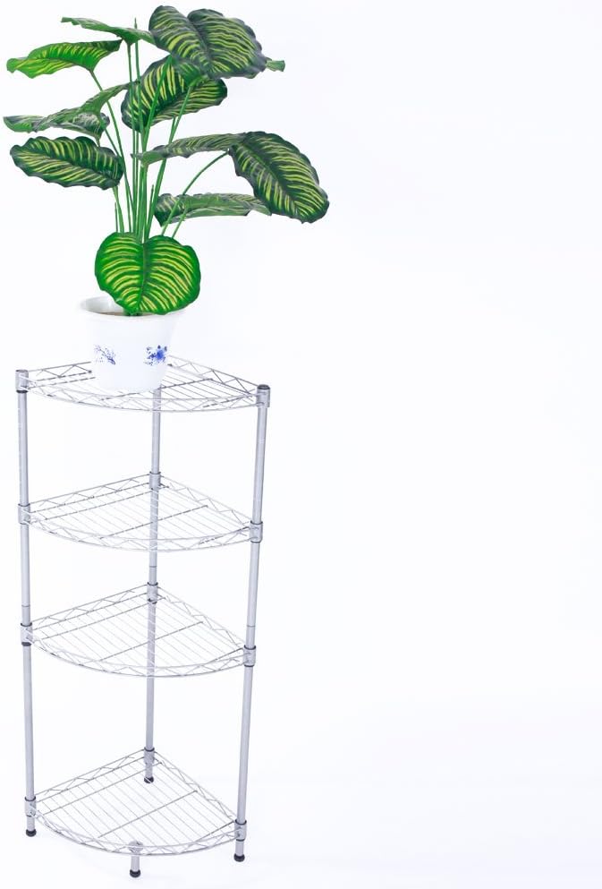 4 Tier Storage Racks Shelving, Heavy Steel Pantry Shelves, Adjustable Wire - Image 2
