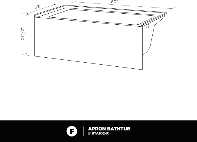 Fine Fixtures Acrylic, Fiberglass Alcove Soaking Bathtub - Image 4