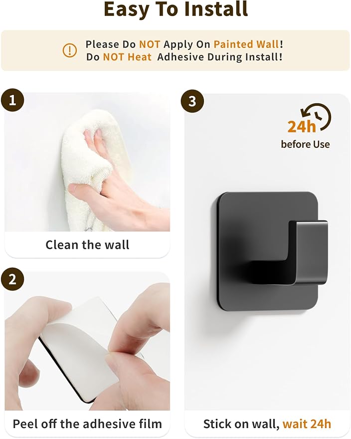 Square Self Adhesive Towel Hooks - Image 6