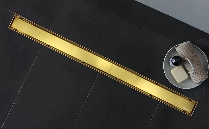 Linear Shower Drain 36", Brushed Gold Floor Drain - Image 6
