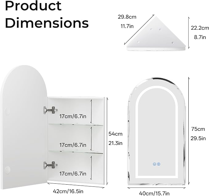 LED Corner Medicine Cabinet - Image 2