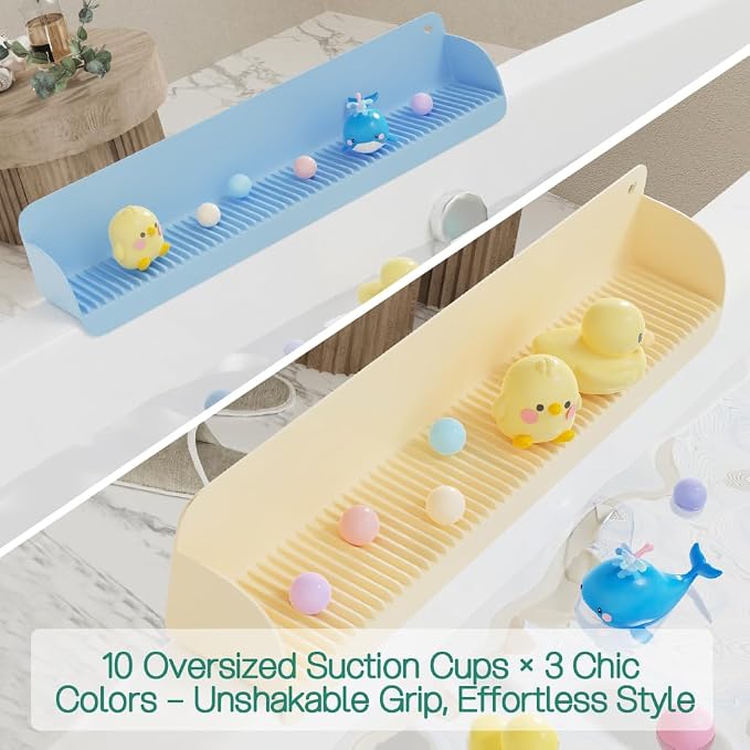 WALLFID Bathtub Splash Guard for Kids – 60 cm / 23.6" Wide Silicone Toy Storage - Image 5