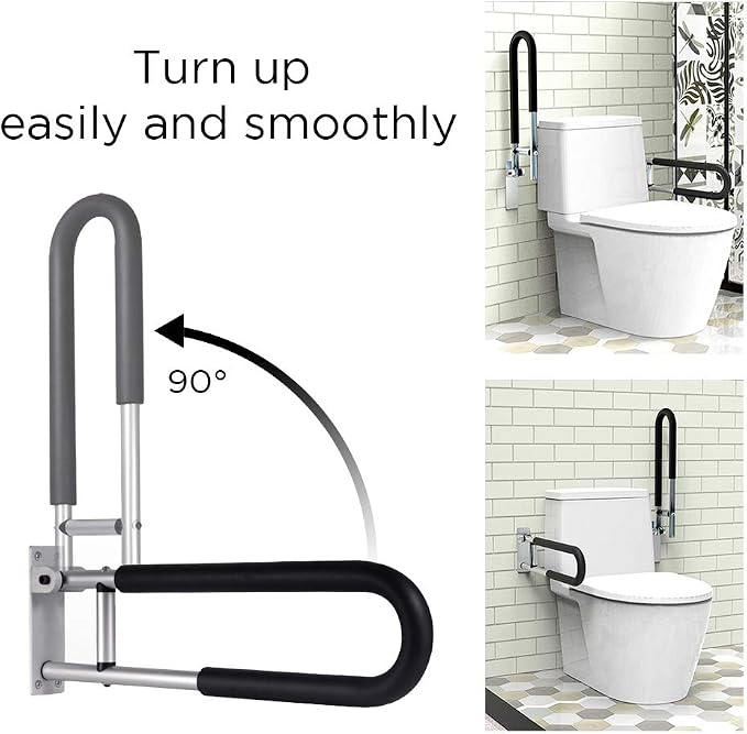 Handicap Grab Bars Rails 23.6 Inch Toilet Handrails Bathroom Safety Bar Hand - Image 6