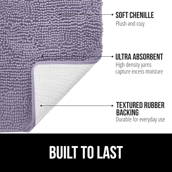 GORILLA GRIP Bathroom Rug Sets, Soft Chenille 2 Piece Area Rugs Set, Toilet - Image 3
