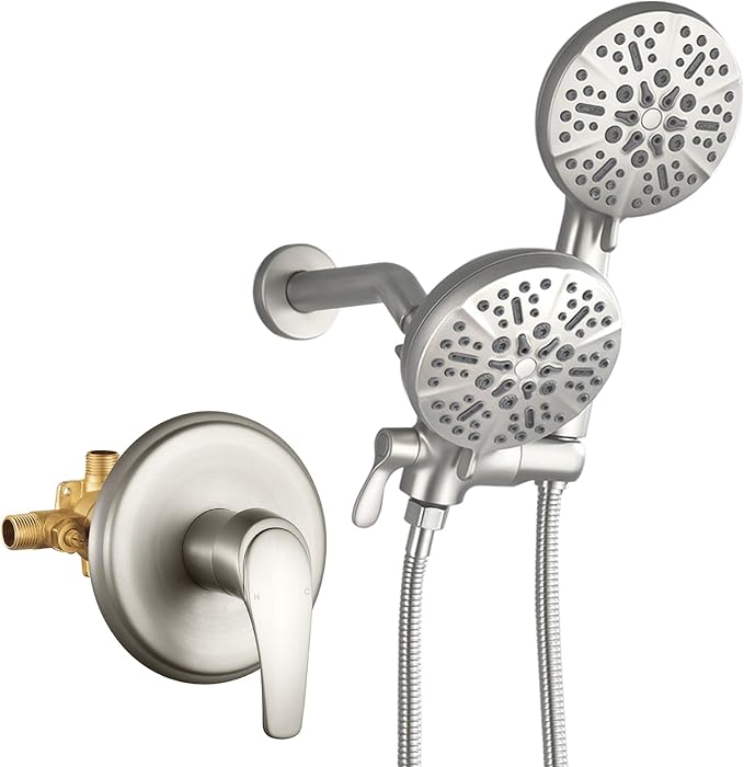 Dual Shower Faucet Set with Valve High Pressure Dual 2 in 1 Shower Combo Set by DIFEINISANITARYWARE---showerfaucet---