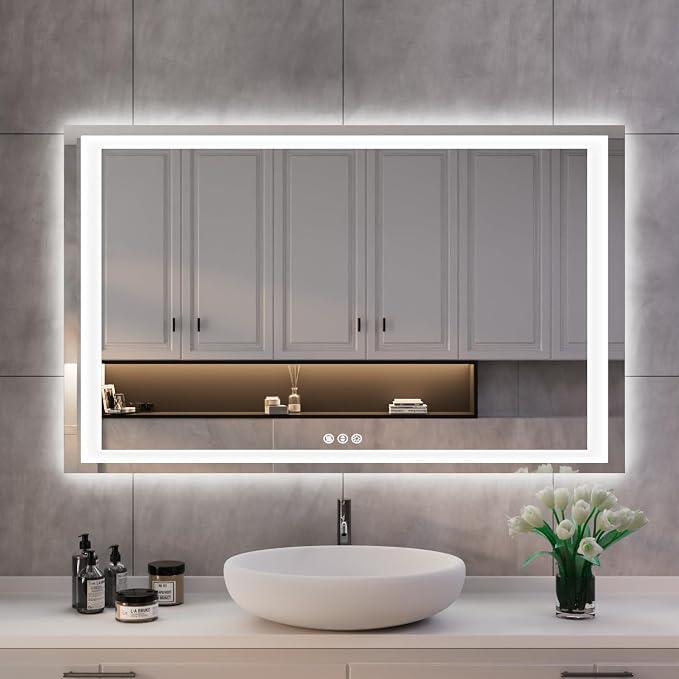 ISKM 48'' x 28' LED Mirror for Bathroom Lighted Vanity Mirror for Wall Front by ISKM-IStillKeepMovin