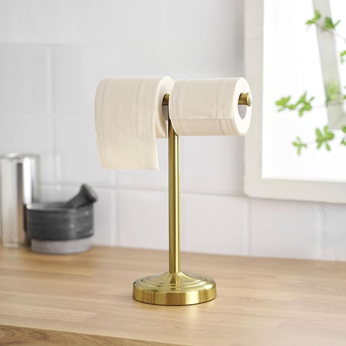 RUMOSE 13 Inch Brushed Gold Towel Stand Hand Towel Holder Bathroom Kitchen - Image 8