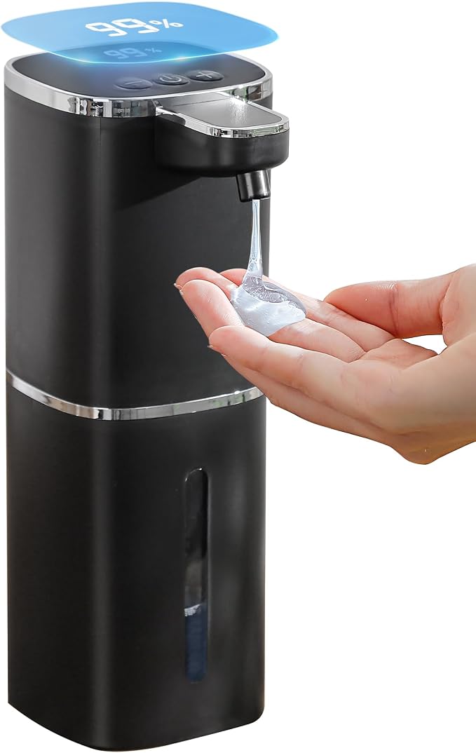 Automatic Liquid Soap Dispenser, 12.8oz Rechargeable, Adjustable Liquid Levels by DODOMEKIA