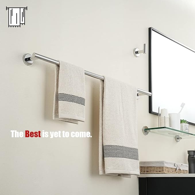 JQK Chrome Bath Towel Bar, 30 Inch 304 Stainless Steel Thicken 0.8mm Towel Rack - Image 4