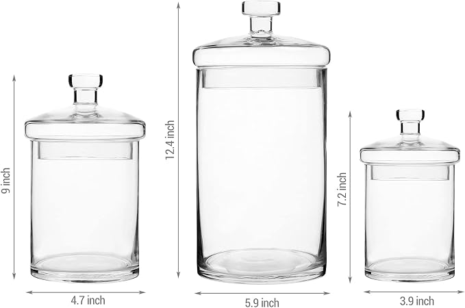 MyGift Glass Apothecary Jar Set - Image 5