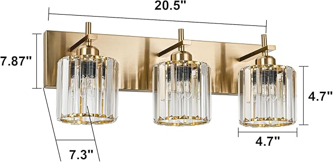 Modern Crystal Bathroom Vanity Lights, Crystal Wall Lighting - Image 4