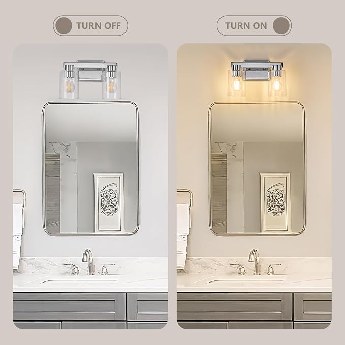 2-Light Bathroom Light Fixtures Modern Chrome Vanity Lights - Image 5