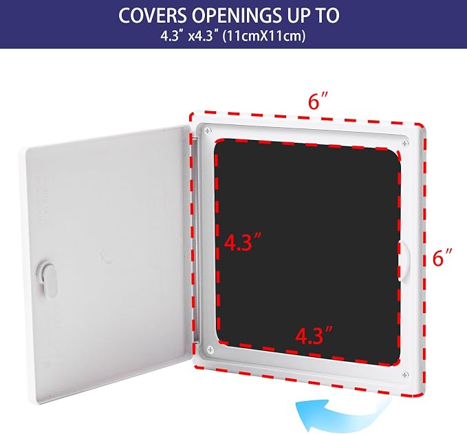 Access Panel 6x6 with Door Plastic White - Image 2