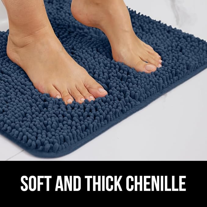 GORILLA GRIP Plush Absorbent Shaggy Chenille Bath Rug Mat - Image 4